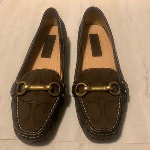 Coach Eve Signature Women's Brown Calf Comfy Flats Size 7M